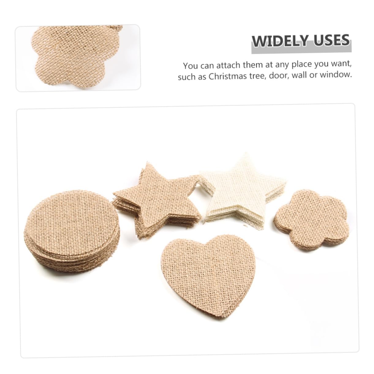 VILLCASE 100piezas Adornos De Navidad De Colgantes Para Árbol De Navidad Decoraciones De Burlap Para Manualidades y Bodas Para y Personalizar