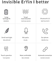 Vista 8 de Auriculares inalámbricos - Auriculares Bluetooth de 5.3 pulgadas - Micrófono integrado - Auriculares de sonido premium inmersivos - Estuche de carga