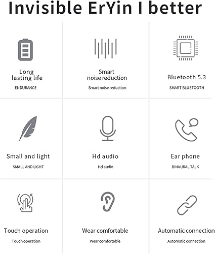 Miniatura 8 de Auriculares inalámbricos - Auriculares Bluetooth de 5.3 pulgadas - Micrófono integrado - Auriculares de sonido premium inmersivos - Estuche de carga