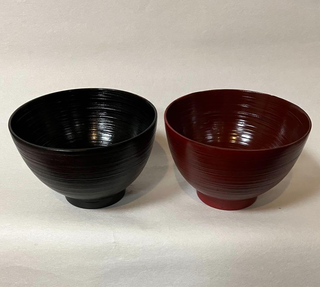 Echizen Lacquerware, Married and Wife Bowl, Soup Bowl (Large), Soup Cup, 2 Brushes, Natural Wooden Lacquer
