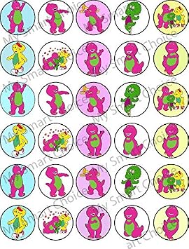 30 x Edible Cupcake Toppers Dino Buddy Inspired Collection of Edible Cake Decorations | Uncut Edible on Wafer Sheet