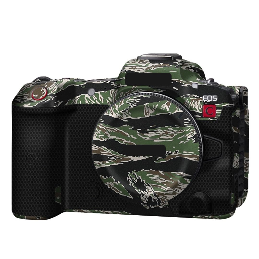 R5C - Pellicola protettiva adesiva per fotocamera Canon EOS R5 C, antigraffio, decorazione protettiva (Tiger Stripe Camo)