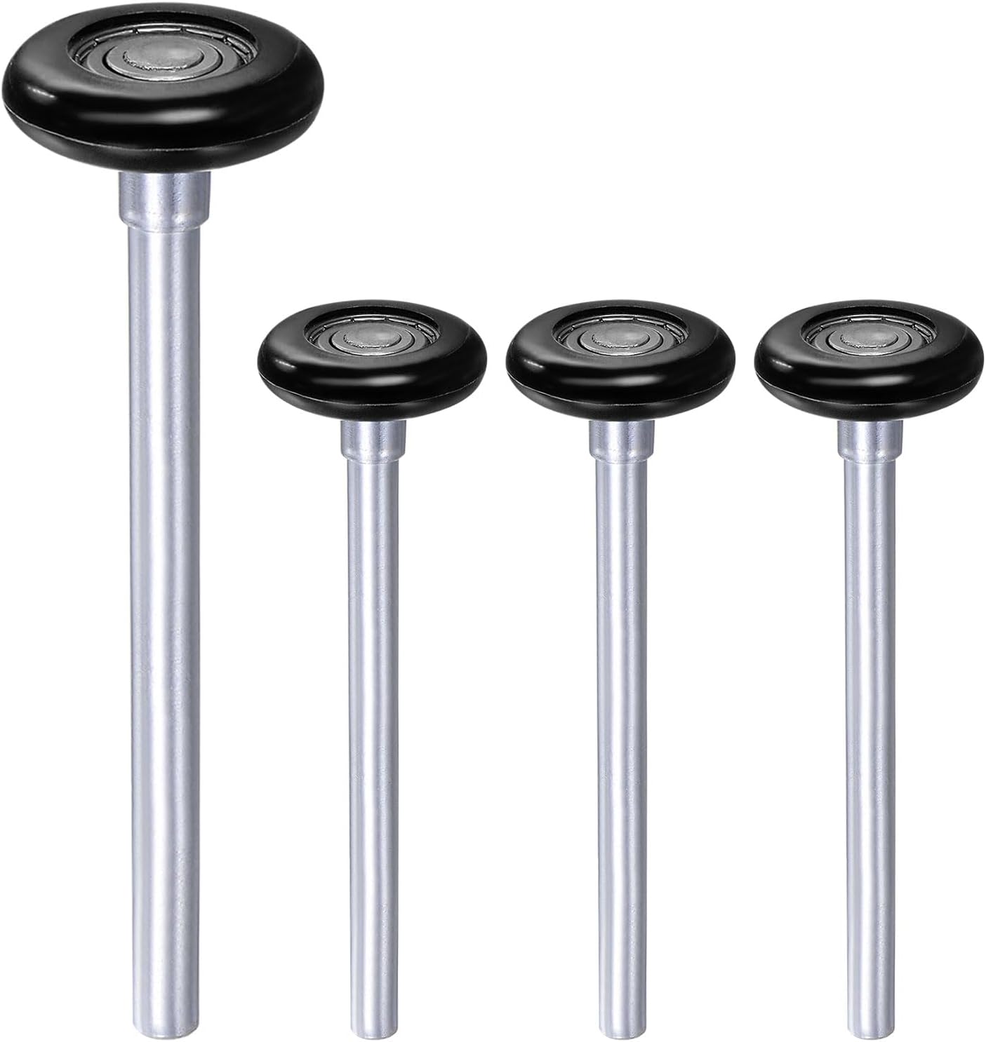 uxcell 8pcs 1.8" Black Nylon Garage Door Rollers for 2" Garage Track, 6.54" Long Stem Quiet Garage Door Wheels, 8 Ball Bearings, Black