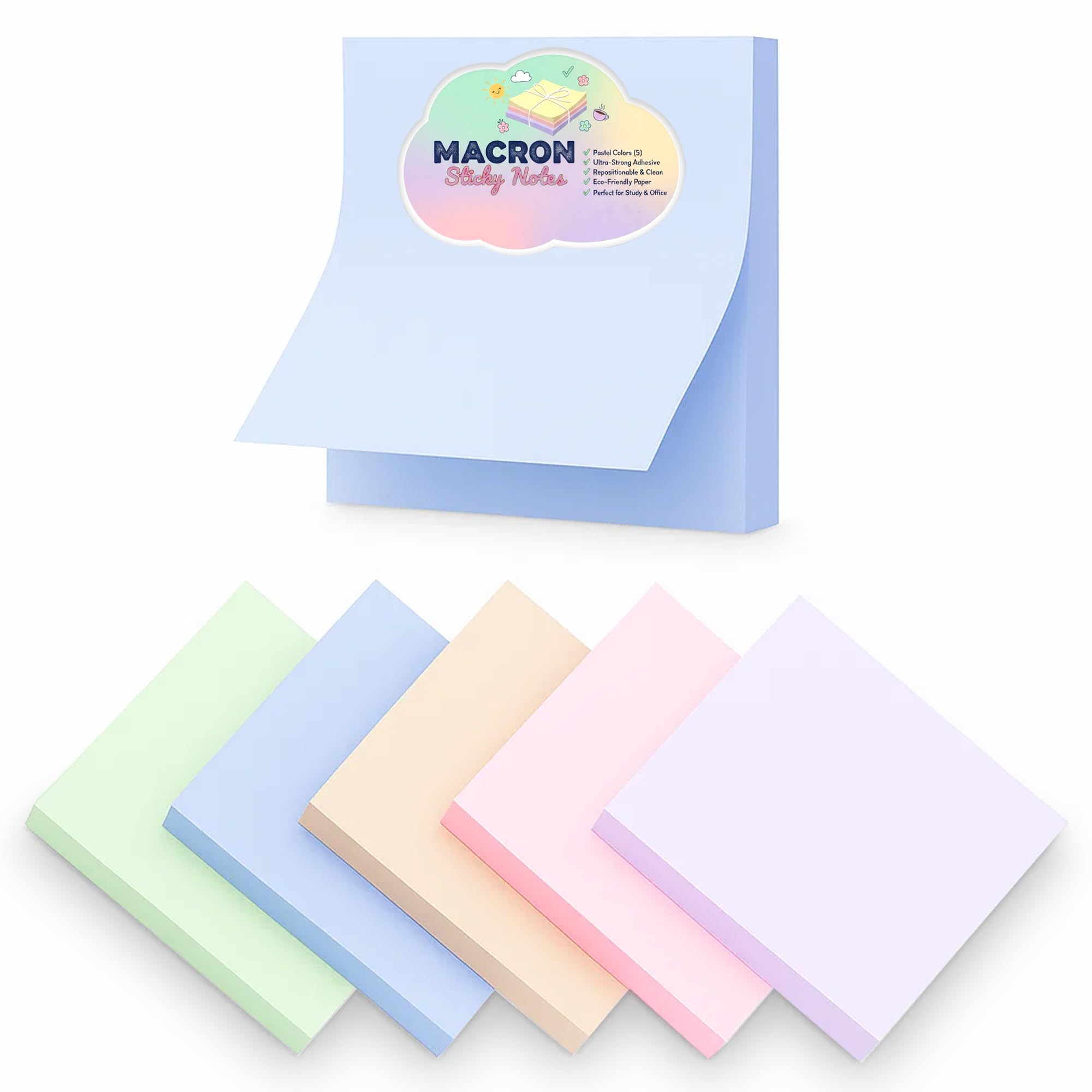 GLUN® Multicolour Sticky Notes Pads, 400 Pages in 1 Pack, Strong Adhesive, Self-Stick, & Vibrant Multicolour Sheets, Ideal for Notes, Organisation, &Reminders-image-8