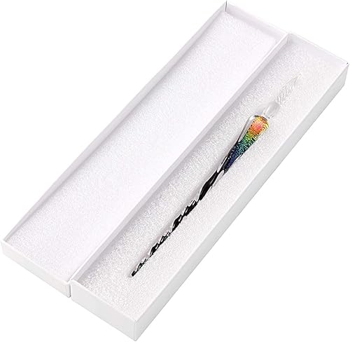 Miniatura 4 de Molshine - Pluma de inmersión de cristal de borosilicato hecha a mano de alta calidad, pluma para firmas, transparente, regalo empresarial, Negro