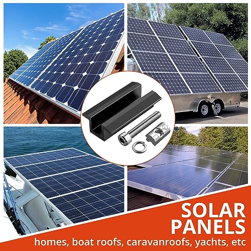 GETLITOOL PV Montageschiene Zubehör, 10PCS Aluminium Mittelklemme Photovoltaik Solarpanelen für Modulhöhe 30-42 mm, Solarmodule Halterung Klemmen zur Montage von 40x40 Solarprofil Aluminiumprofilen