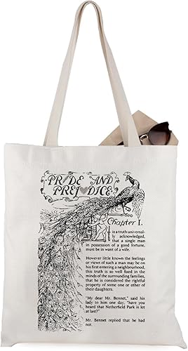 WCGXKO Bookish Gift Literary Gift Pride and Prejuice Book Lover Bolsa de lona