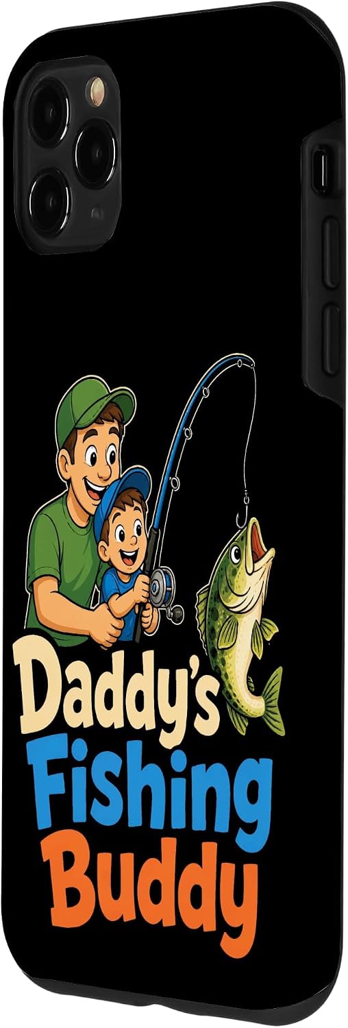 Fishing Daddy's Buddy Kids Cartoon Bass Angler Gift Case for iPhone 11 Pro Max image 2