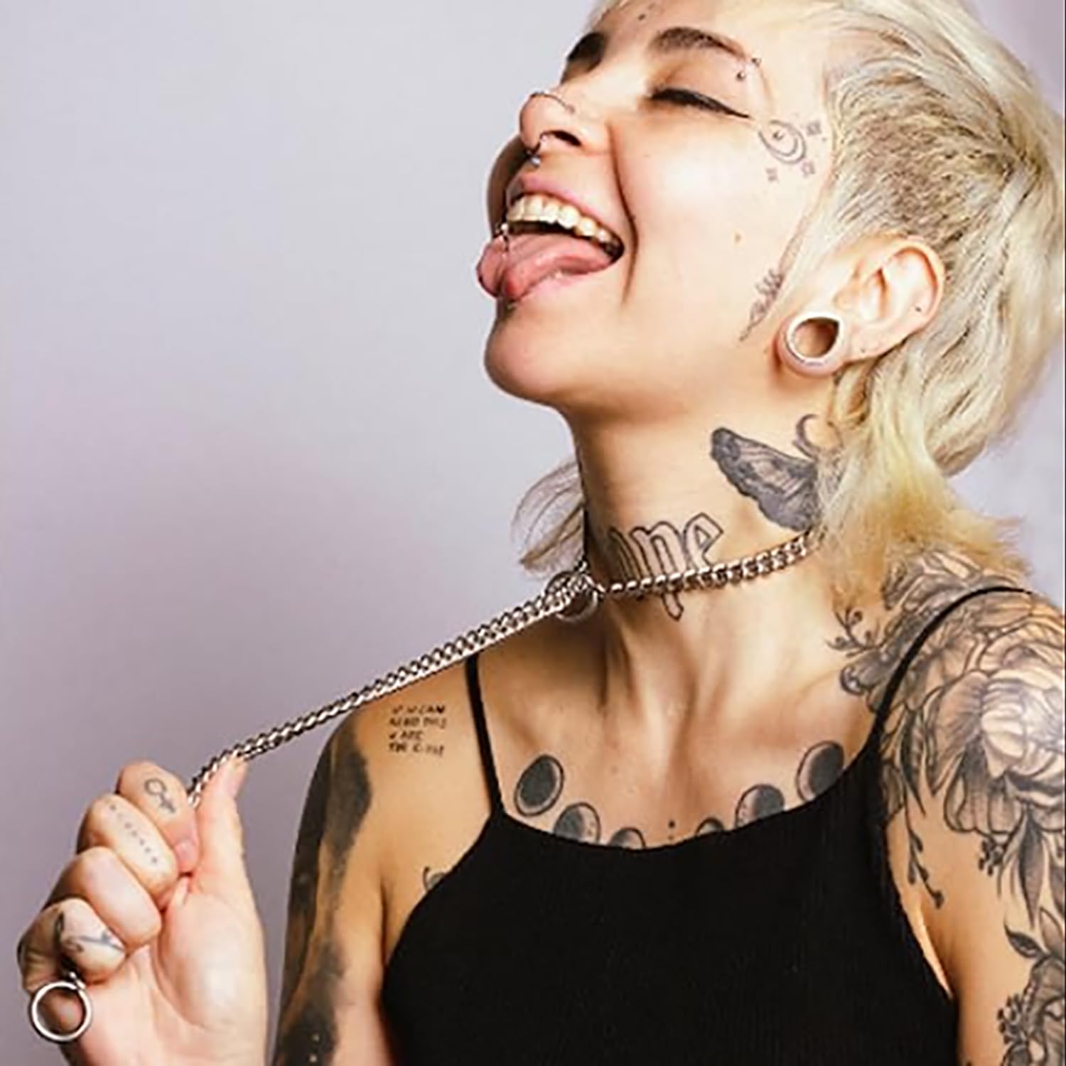 Black Stain Steel Slip Chain Necklaces Gothic Cuban Chain Bar Necklace Punk Rock Collar Necklace Handmade Adjustable Lariat Y Necklaces Halloween Jewelry Gift for women: Heart Lock