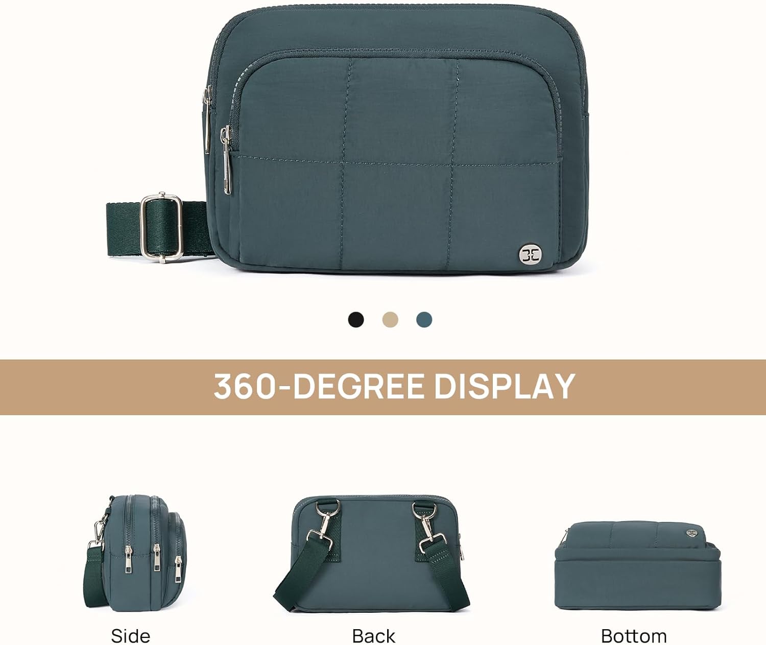 Telena 3-Zip Crossbody Bags for Women - Convertible RFID Anti-Theft Cross Body Bag for Everyday Use - Image 8