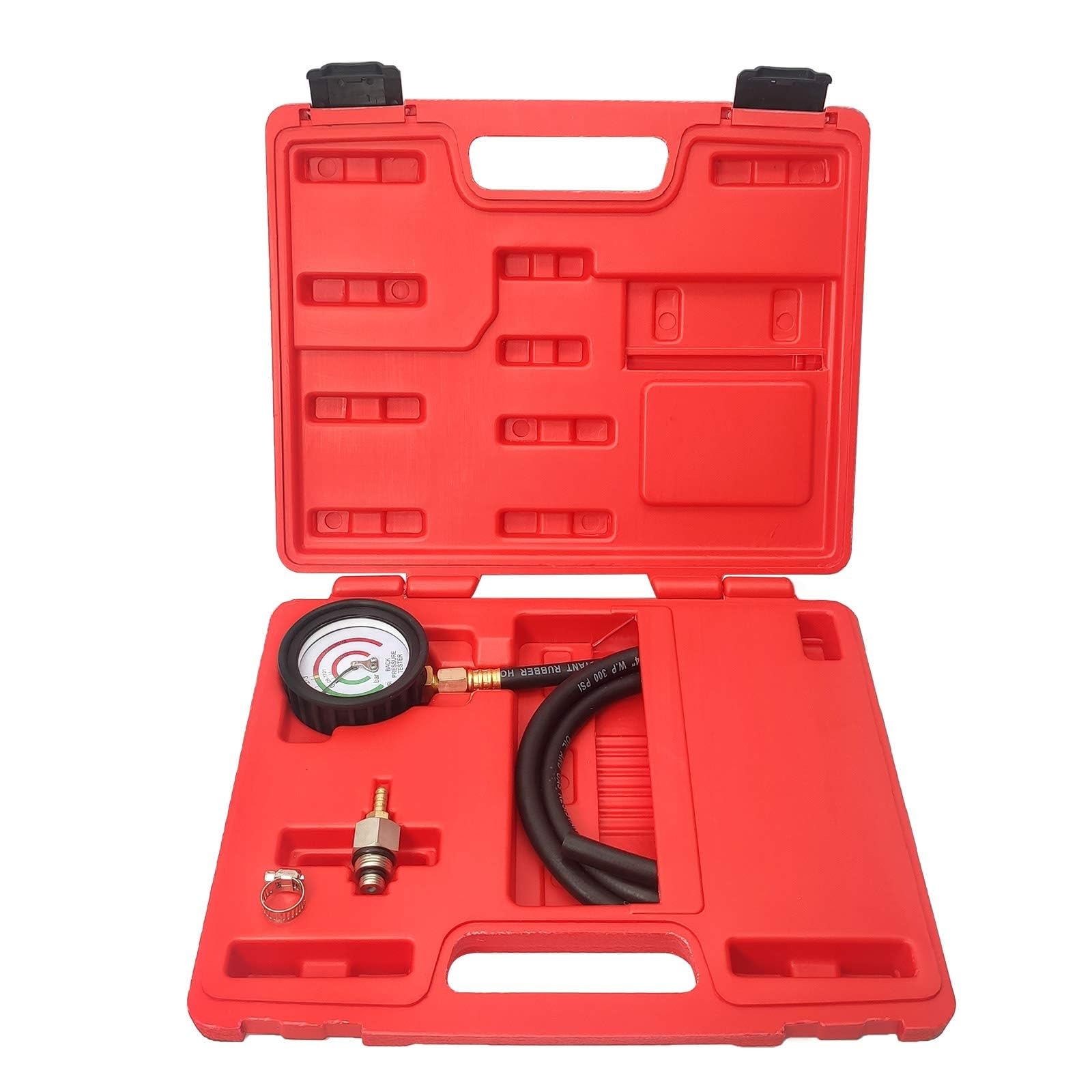 Juego De Comprobador De Contrapresión De Escape De Automóvil, Kit De Herramientas De Prueba De Manómetro, Comprobador De Presión De Manómetro De Vacío De Bomba De Combustible, Gasolina