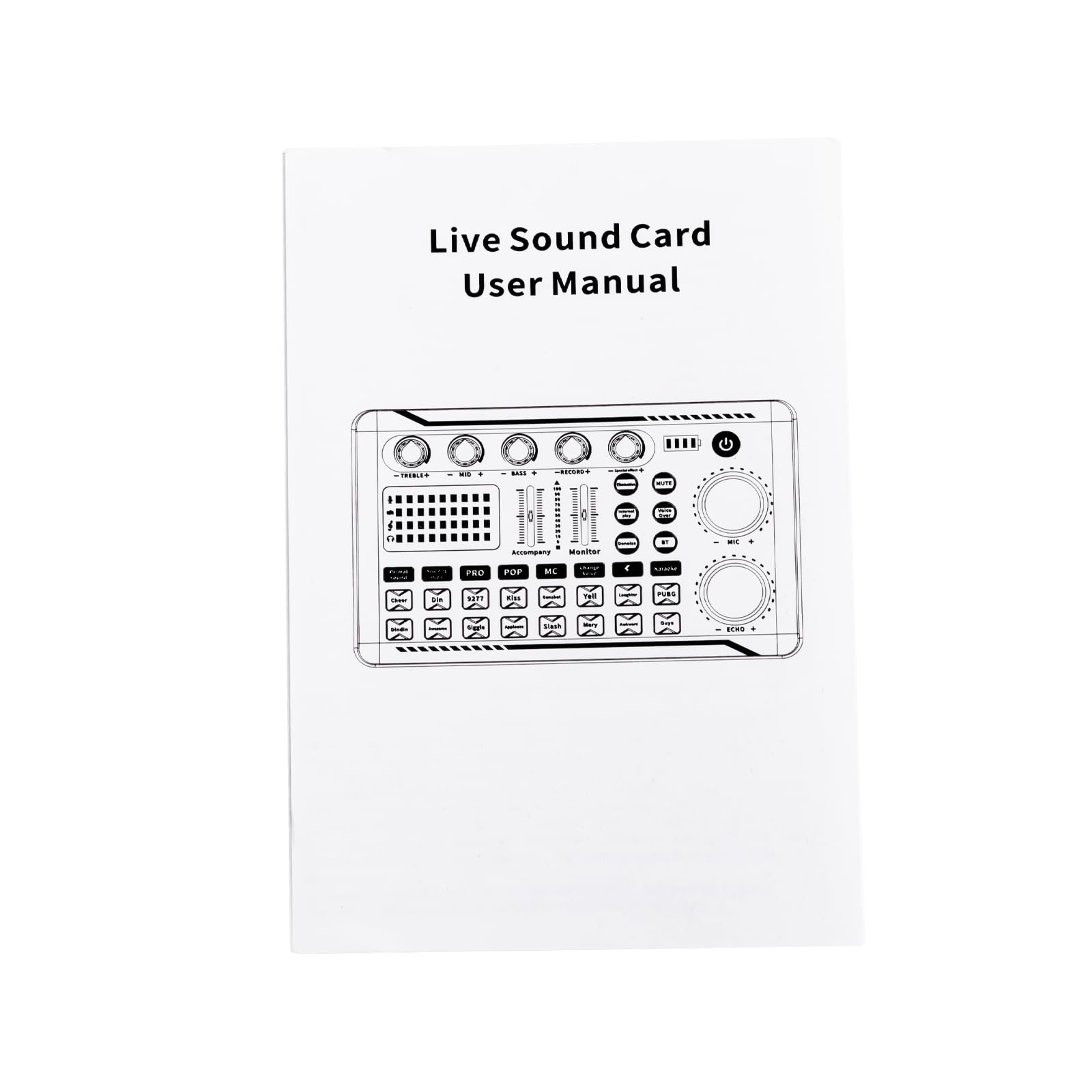Tarjeta de sonido externa, tarjeta de sonido en vivo e interfaz de audio con varios efectos de sonido y luz LED, F998, Bluetooth, estéreo, mezclador de audio para karaoke, cambio de voz eléctrico,
