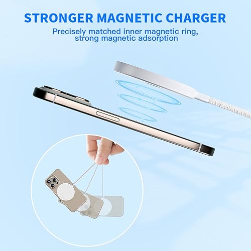 Miniatura 5 de Cargador inalámbrico magnético de 25 W para iPhone 17 16 de carga rápida, certificado Apple MFi 6 pies con certificación Qi2 Mag Safe almohadilla de