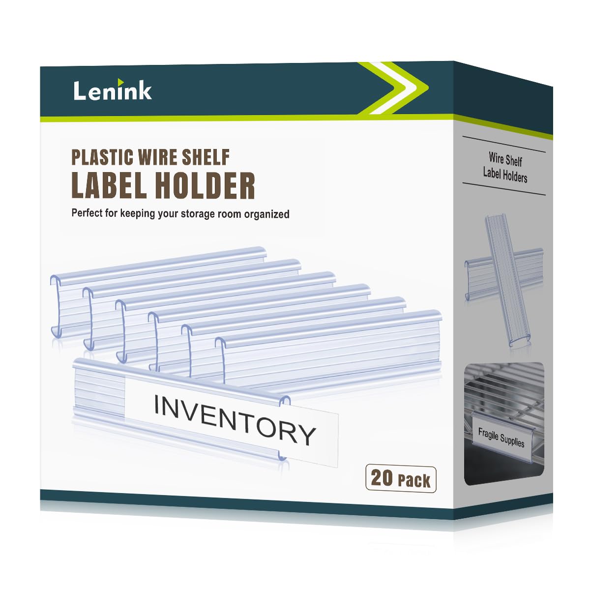 Lenink 20Pcs Wire Shelf Label Holders,Plastic Wire Rack Label Holder ...