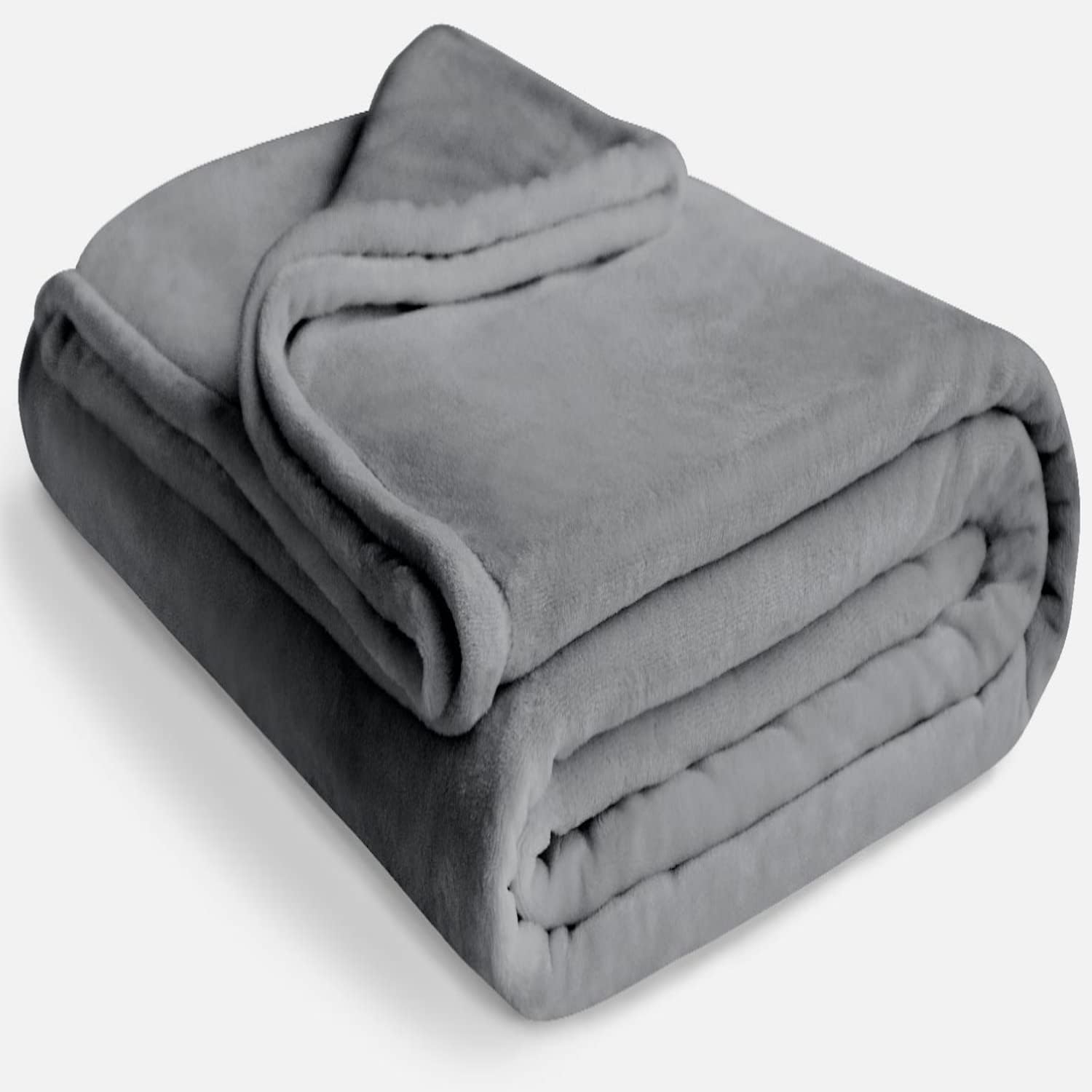 ViscoSoft Fleece Blanket Throw Size - Soft & Plush Comforter, Lightweight Design - 50"x 60" Dark Gray Throw Blanket for Sofa, Bed, Couch, All Seasons, Pets