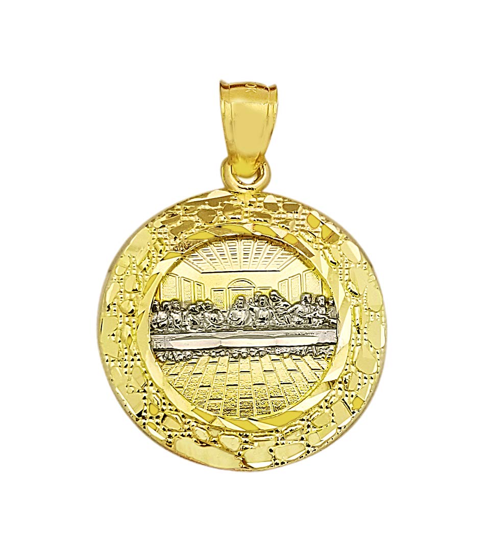 Buy 10K Yellow Gold Nugget Last Supper Pendant Last Supper Medal 1.2