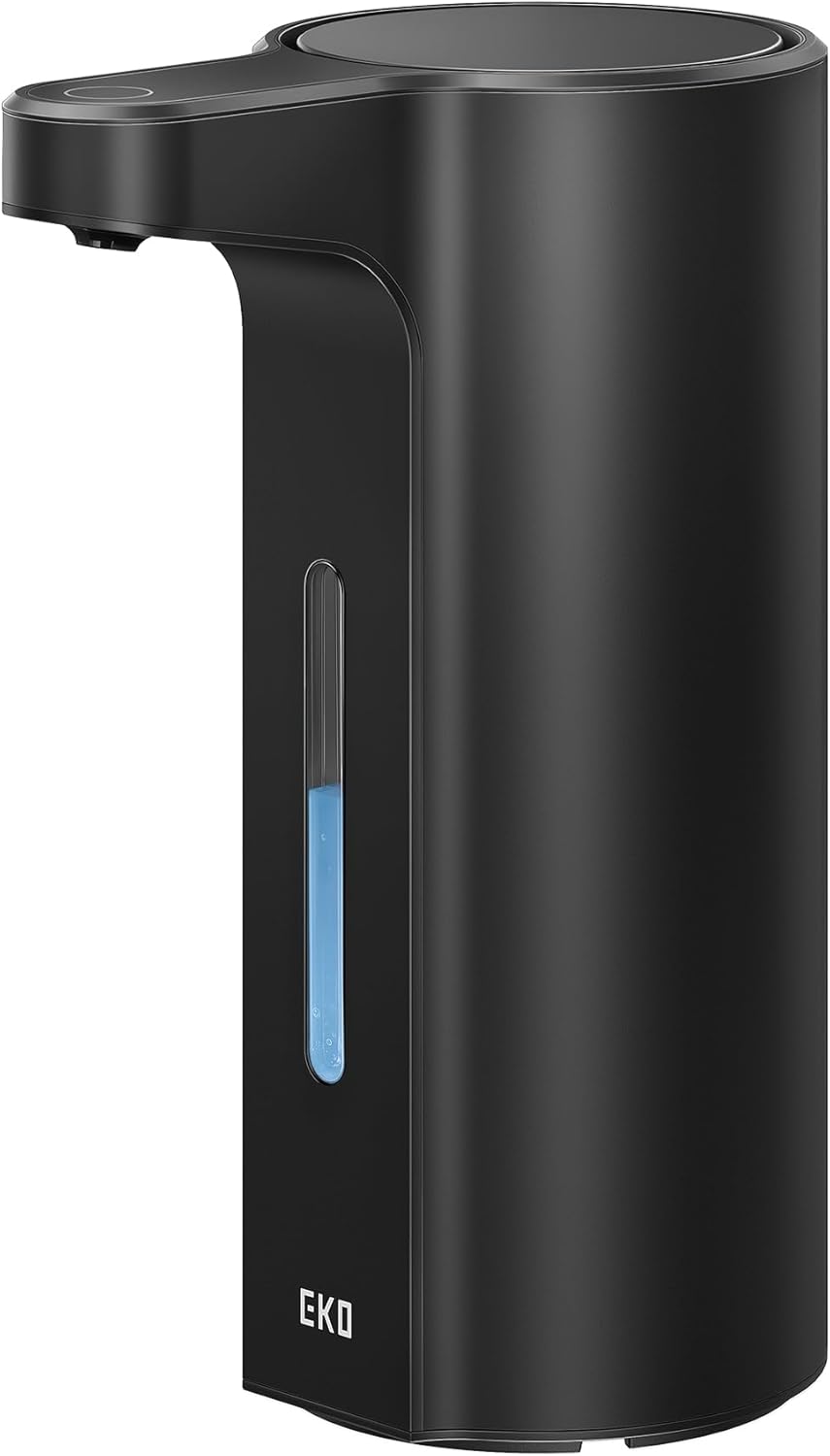 EKO Aroma Pro 13.5 fl oz Touchless Automatic Liquid Soap Dispenser, Rechargeable Hand & Dish Soap Dispenser for Bathroom and Kitchen, Waterproof, Adjustable Volume Control (Matte Black)