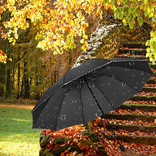 Image of KEKEMI 3 Fold Plain Pipine Umbrella for Men & Women