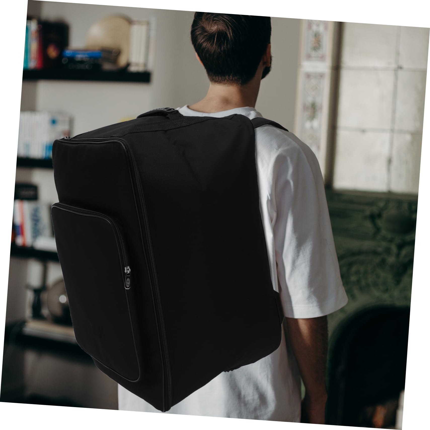 ABOOFAN 1 bolsa de cajón para niños, mochila de viaje, bolsa de mano negra, bolsa de transporte, mochilas para tambor de caja de mano, tela Oxford, práctica mochila de tambor, mochila de