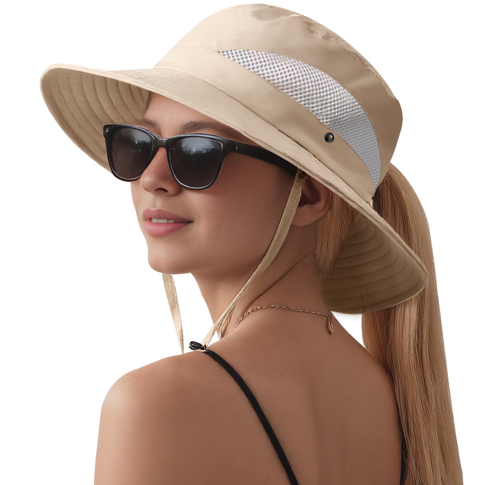 LOUXPERT Wide Brim Sun Hat UPF 50+ Lightweight Mesh Breathable 8.5cm Brim for Men and Women Fishing...