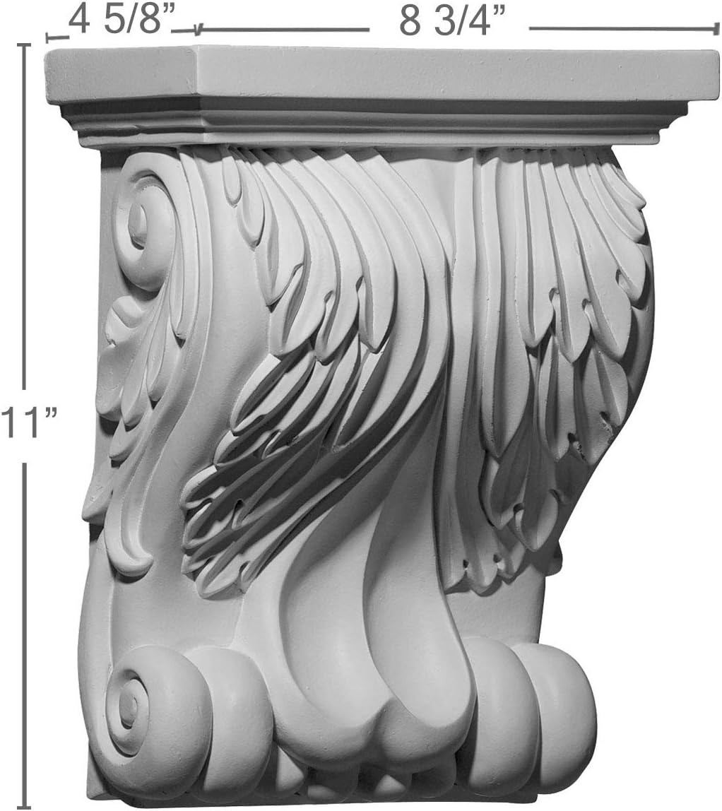 Ekena Millwork COR08X04X11FO 8 3/4-Inch W x 4 5/8-Inch D x 11-Inch H Forest Leaf Corbel