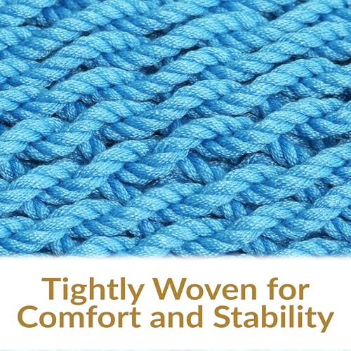 Image of Sunnydaze Outdoor Hammock Chair Swing for Reading - Hanging Hammock Swing for Indoor or Patio - 300lb Capacity - Caribbean XL - Sky Blue