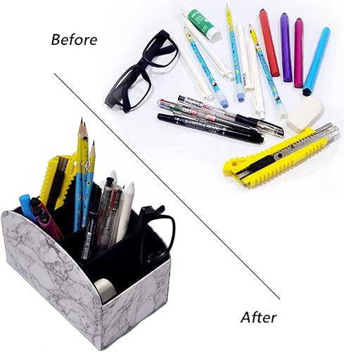 Miniatura 5 de Soporte remoto para cama, organizador de controlador, accesorio para mesita de noche (mármol blanco, 7.1 x 4.2 x 4.3 pulgadas)