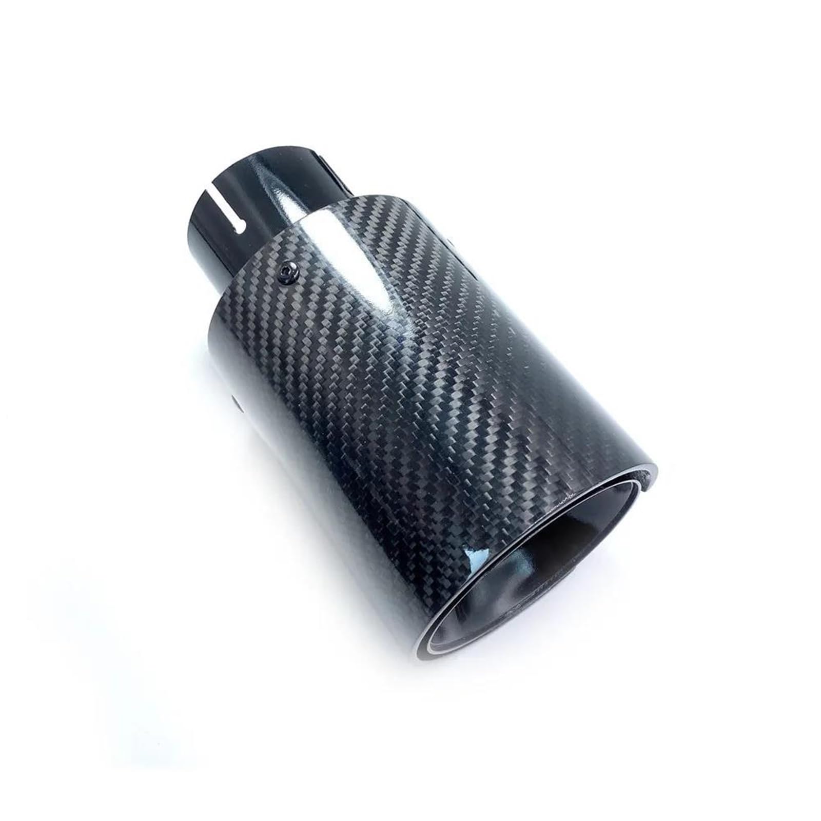 1 Pezzo di Punta per Marmitta di Scarico Posteriore Nera Lucida da 170 Mm di Lunghezza per Marmitta Universale per BMW Terminale di Scarico per Auto(in 67MM-out 93MM)