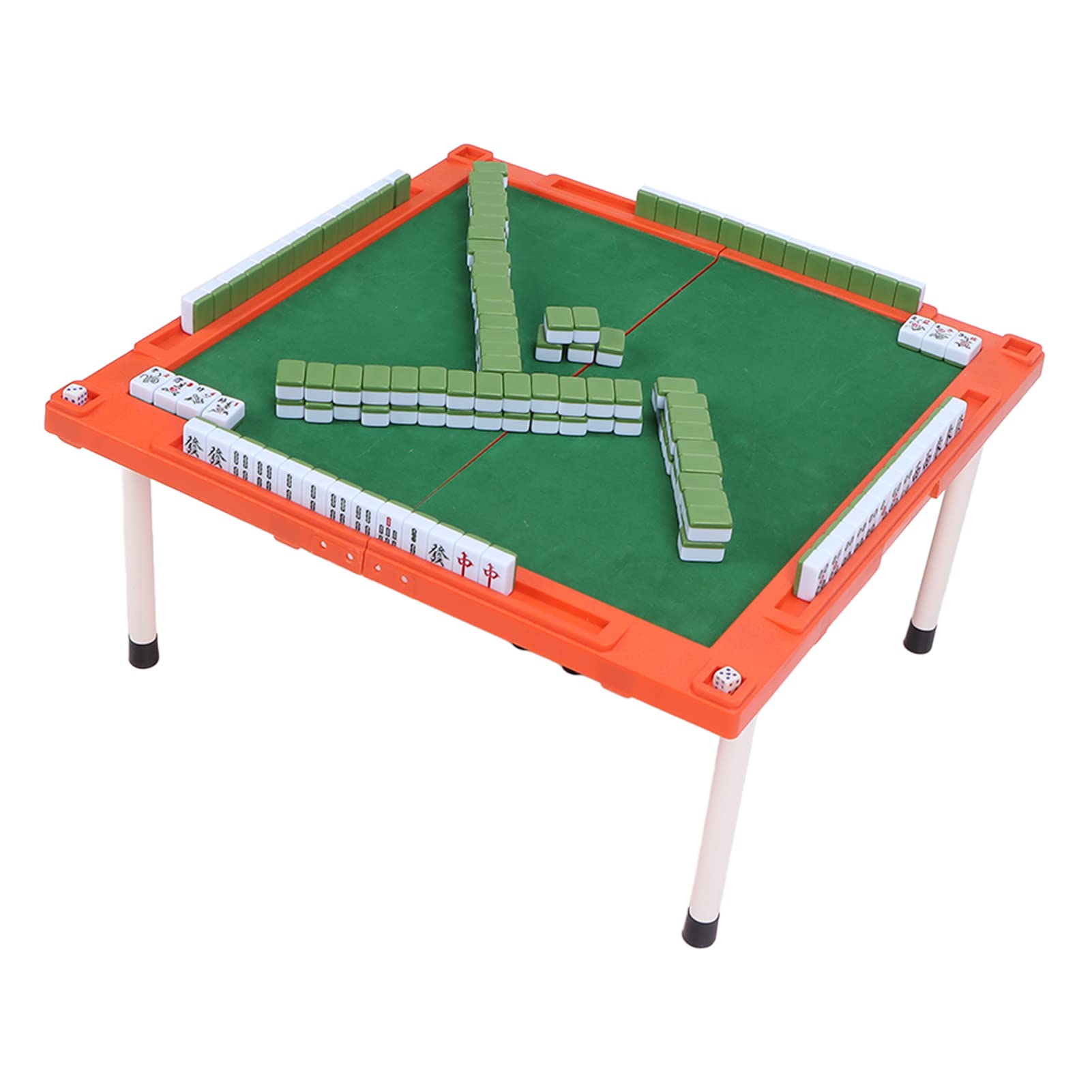 Reise-Mahjong-Set mit Abnehmbarem Tisch, 146 Tragbare, Zusammenklappbare Mahjong-Spiele aus Kunststoff für Zuhause, Outdoor, Reisen, Camping, Picknick