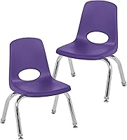 Vista 35 de FDP 13050-LG - Silla escolar apilable de 18 pulgadas, asiento apilable para estudiantes con patas de acero cromado y deslizadores giratorios