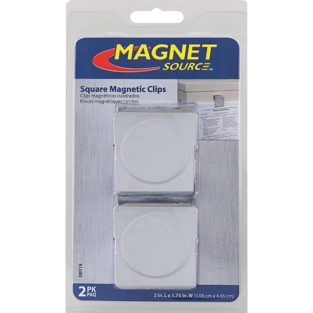 MASTER MAGNETICS Metal Magnet Clips – 2-Piece Set, Chrome Finish, Strong Hold For Fridge & Boards