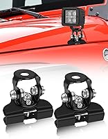 Vista 1 de Soportes de Capó LED, Soportes de Montaje Universales para Barra de Luz LED de Acero Inoxidable 304, Abrazaderas de Capó para Luces, Negro