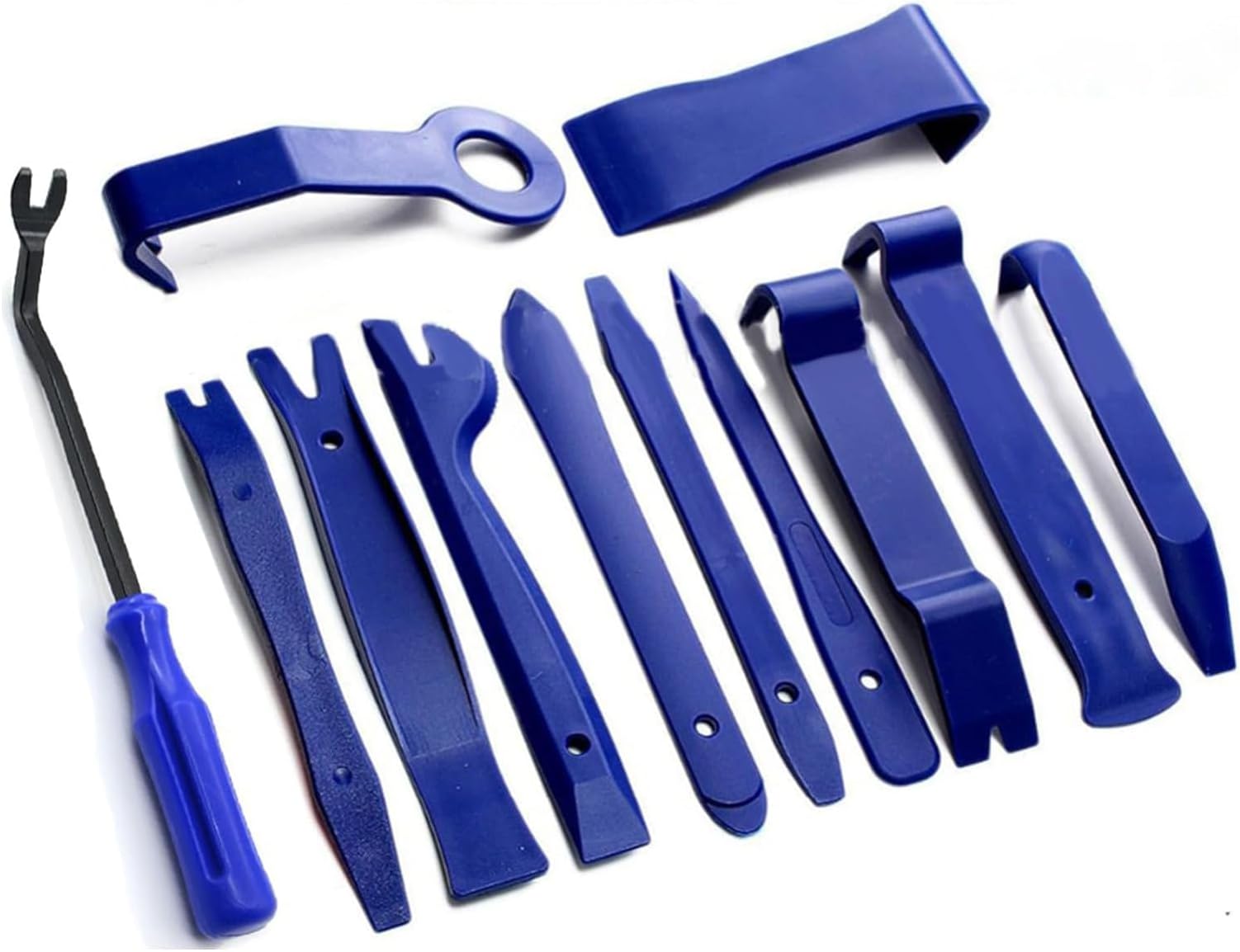 12Pcs Trim Removal Tool Set,Car Panel Door Audio Trim Removal Tool Kit, Auto Clip Pliers Fastener Remover Pry Tool Set with Storage Bag, Blue (115-01)