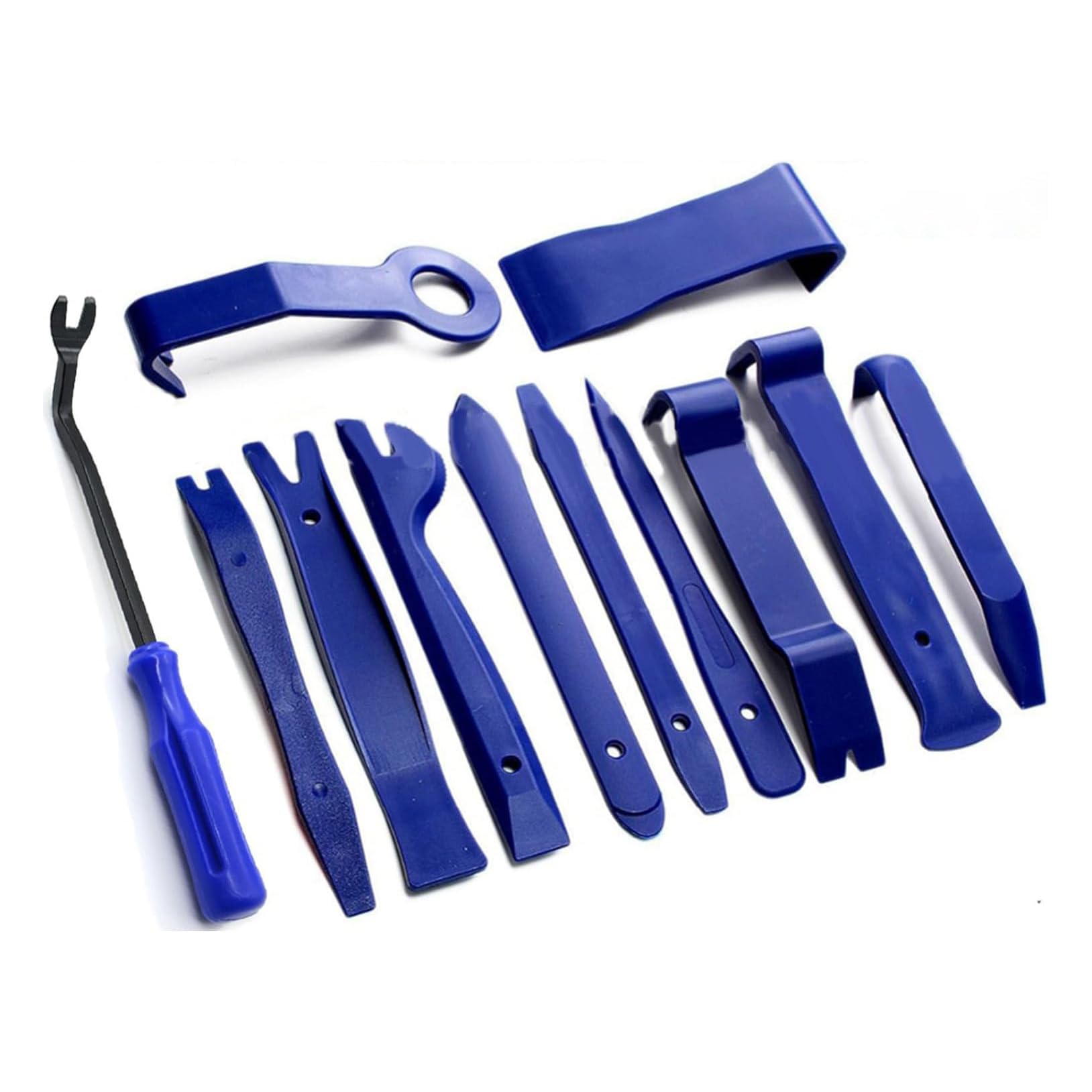 Pecbase 12Pcs Trim Removal Tool Set,Car Panel Door Audio Trim Removal Tool Kit, Auto Clip Pliers Fastener Remover Pry Tool Set with Storage Bag, Blue (115-01)
