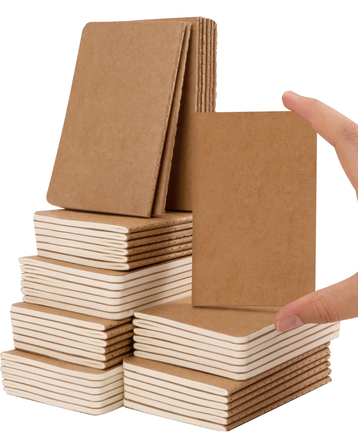 Dynta Kleines Notizbuch, Großpackung, 45 Stück, 6,3 x 10,2 cm, Mini-Tagebücher, Großpackung, Fadenheftung, kleiner Notizblock, tragbarer Notizblock für Geschenk, Tagebuch, Reisen (30 Blatt/60 Seiten)