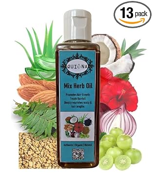 Quiona Hair Oil | For Hairfall and Regrowth | 13 Ayurvedic Herbs | Onion Hair Oil | Methi Hair Oil | Hibiscus Hair Oil | Controls Hairfall | Ayurvedic Hairoil | 100 ml - Pack of 1