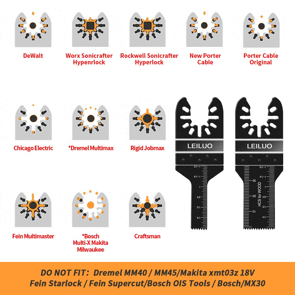 31 Pack Multitool Blades LEILUO Oscillating Tool Blades Kit Cut Wood