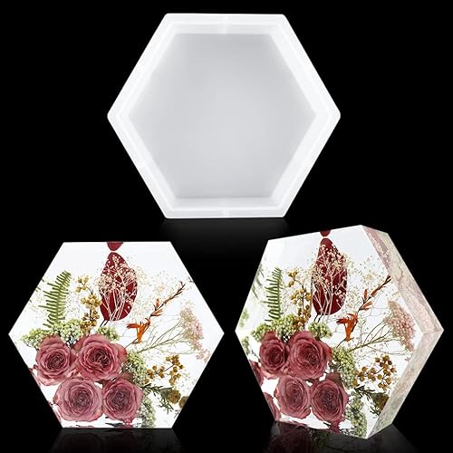 FineInno Molde de resina grande, molde de silicona en forma de corazón, molde profundo de resina epoxi de corazón de amor para preservación de