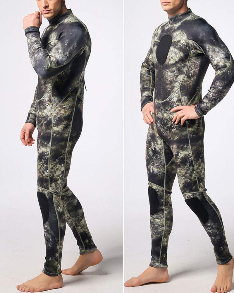 Homme Camouflage Deux Pièces Combinaisons de Plongée complètes pour Apnée/Chasse sous-Marine, Néoprène Souple, Disponible en épaisseurs 3MM