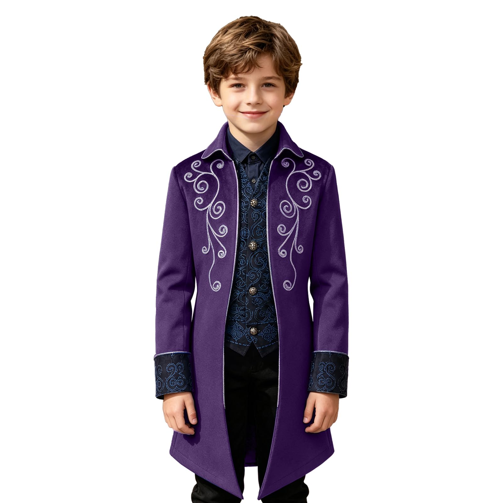 Kids Medieval Steampunk Jacket Boys Victorian Renaissance Tailcoat
