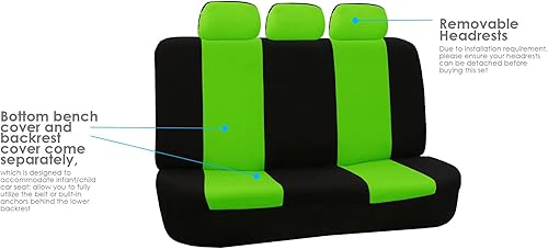 Miniatura 5 de FH Group FB050217 - Juego completo de fundas de tela plana para asientos de automóvil, juego de tres filas para 7 pasajeros, ajuste universal para
