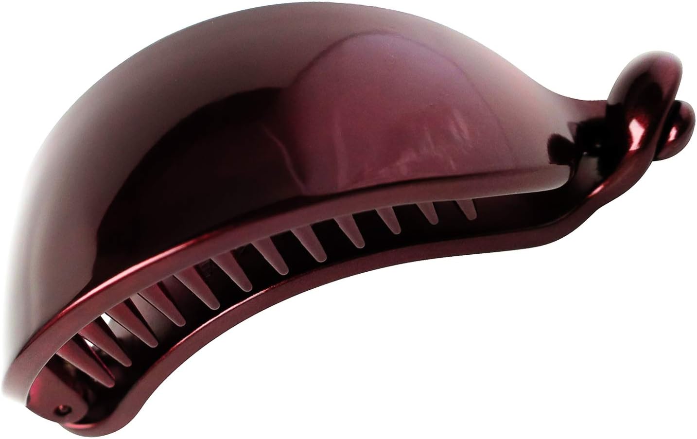 Zhooch Banana Hair Clip - Fat Fish. Curved Ponytail Hoder for Medium, Long, Thick, Fine hair. Inner teeth. Strong Hold. Made in Korea (Deep Burgundy)