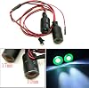 QUE-T 17mm 2 LEDs Angel Eyes & Demon Eyes LED Headlight/Back Light for 1:10 RC Model Crawler Cars, (Red + White, 17MM)