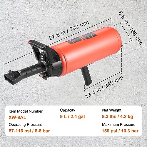 Image of VEVOR Tire Seater, 2.4 Gal /9 L Air Tire Blaster, 150 PSI Handheld Portable Tire Inflator Tool, 87-116 PSI Operating Pressure for Tractor Truck ATV Car and Automobile Repair