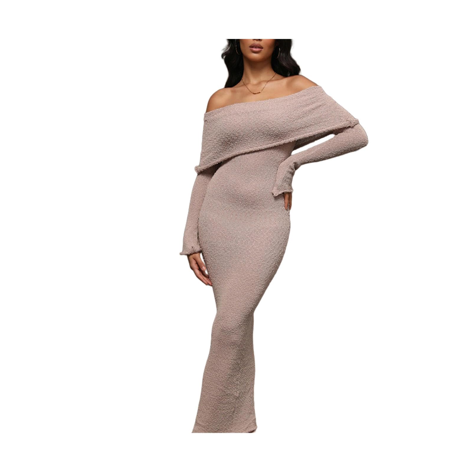 Vestito Abito da Mare in Spiaggia A Maniche Lunghe A Maniche Lunghe Abito Lungo Gonna da Donna-Cachi-m