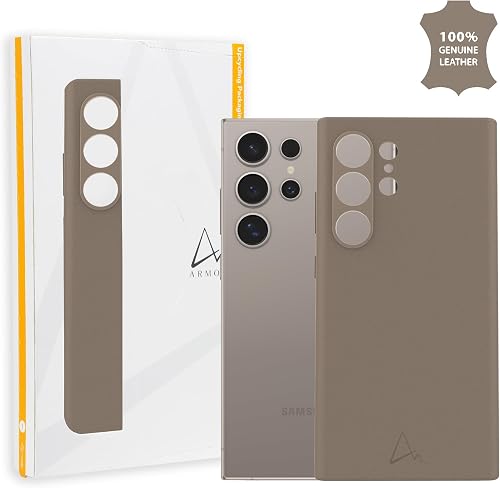 Armor Leather Magnetic Case for Samsung Galaxy S24 Series, Earth Grey (S24 Ultra