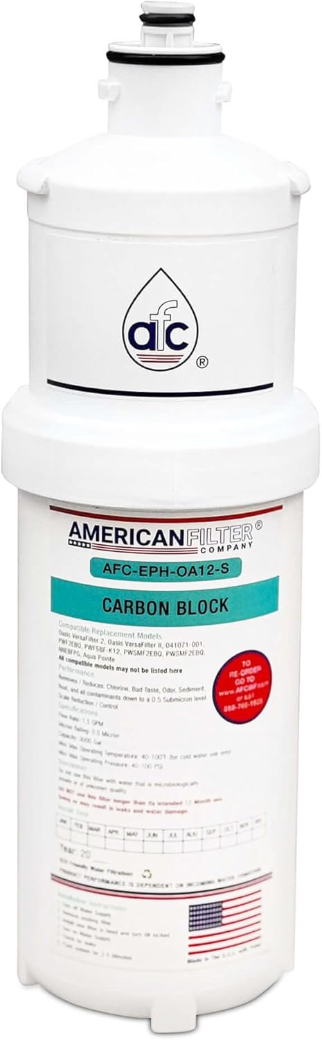 American Filter Company®, #AFC-EPH-OA12-S Compatible with Oasis® 041071-001 VersaFilter 2, Aqua Pointe & Bottle Fillers (PWF2EBQ,PWFSBF-K12,PWSMF2EBQ,NNEBFPG)- 1 Filter