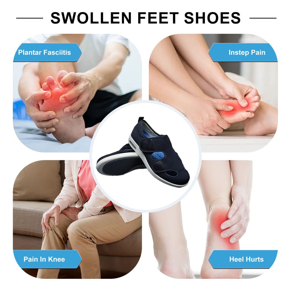 Zapatillas Ortopédicas Extra Anchas para Pies Hinchados Zapatillas para Caminar para Personas Mayores con Espuma Viscoelástica Ligeras Y Anchas con Espuma Viscoelástica (A13328)