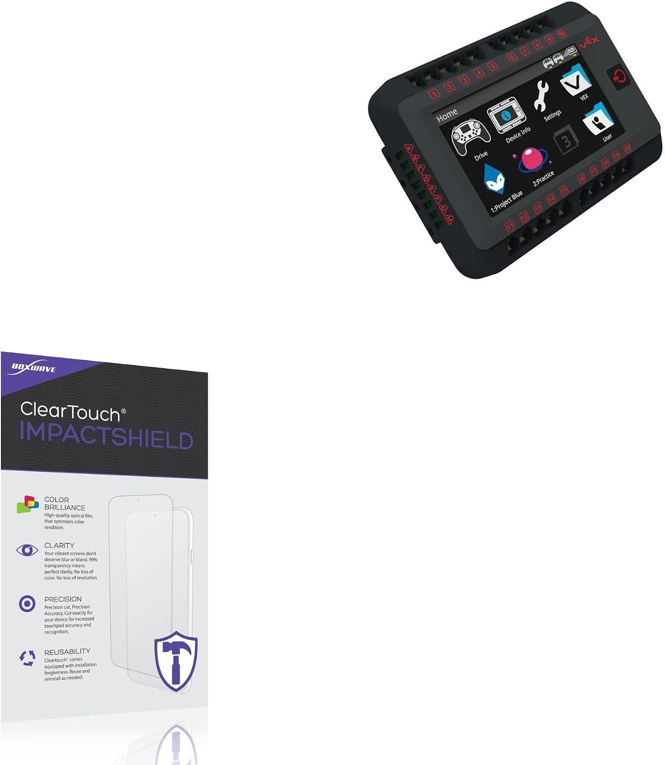 BoxWave Screen Protector Compatible with Vex Robotics V5 Robot Brain (276-4810) - ClearTouch ImpactShield (2-Pack), Impenetrable Screen Protector Flexible Film