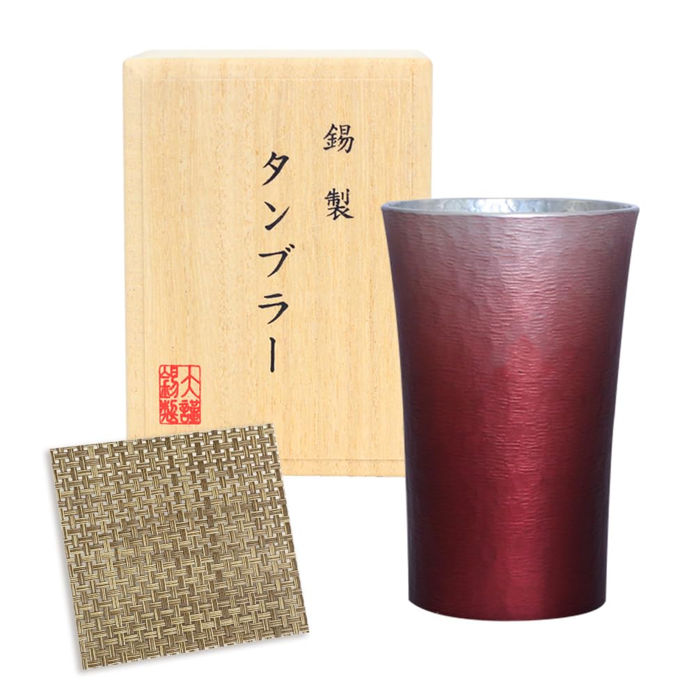 Amazon.co.jp: 錫製タンブラー 200ml 桐箱入り コースター付き 大阪錫